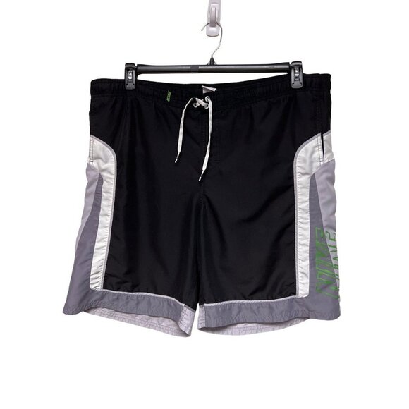 Nike Black Grey Swim Trunks Shorts LIned Men's Size XL - Picture 1 of 3